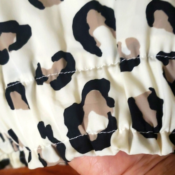Vintage Dina Be Casual Skirt 100% Polyester Animal Print Ivory Size L - Picture 9 of 10